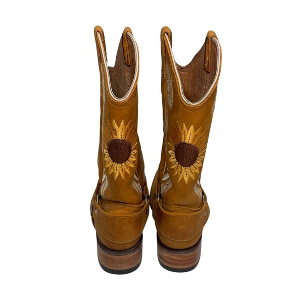 🌻 Women’s Sunflower Embroidered Cowboy Boots – Made in Mexico – Size 6.5 - Picture 8 of 9